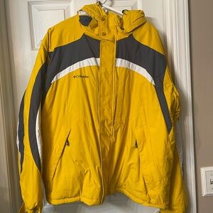 Columbia Men's Yellow and Gray Ski Jacket